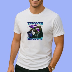 Tricou Travis Scott - Miscare si lumina violet, muzica POP, Dama | Barbat | Copii - Img 2