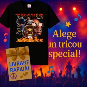 Tricou Travis Scott - Wish You Were Here, muzica POP, Dama | Barbat | Copii, Culoare Negru - Img 11