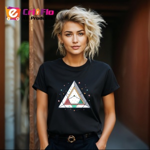 Tricou Triunghi Magic Cercuri Geometrice, Copii | Dama | Barbat, culoare negru - Img 12