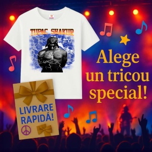 Tricou Tupac chained blue storm, muzica ELECTRONIC, Dama | Barbat | Copii - Img 10