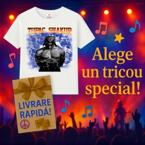 Tricou Tupac chained blue storm, muzica ELECTRONIC, Dama | Barbat | Copii - Img 14