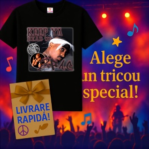 Tricou Tupac Keep Ya Head Up, muzica Rap, Dama | Barbat | Copii, Culoare Negru - Img 7