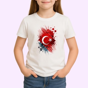 Tricou Turkiye Steag Splash Art, Copii | Dama | Barbat - Img 3