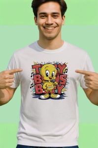 Tricou Tweety boss boy galben cu tricou rosu graffiti Copii | Dama | Barbat Barbat - Img 2