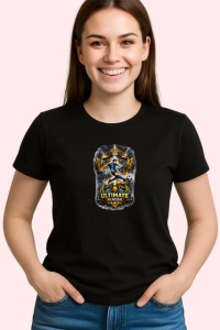 Tricou Ultimate Player Fotbalist Actiune Teren V1, din bumbac 100%, tricou negru Copii | Dama | Barbat - Img 3
