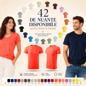 Tricou Unisex Damă / Bărbat Heavy New 137 – 100% Bumbac, Guler Rotund, 200 g/m², XS–5XL