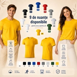 Tricou Unisex Damă/Bărbat PEAK P74 – 100% Bumbac, Guler Rotund, 175 g/m², XS–4XL - Img 8