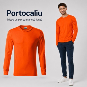 Tricou Unisex Damă și Bărbat Rimeck, Mânecă Lungă cu Manșete, 100% Bumbac, 160 g/m², S–3XL - Img 17