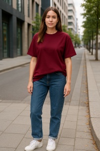 Tricou unisex oversize damă Malfini Stage 812, model larg și lejer, 100% bumbac - Img 23