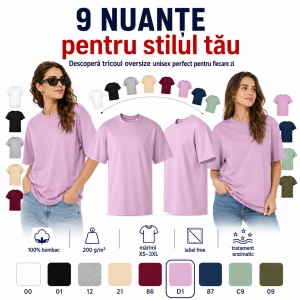 Tricou unisex oversize damă Malfini Stage 812, model larg și lejer, 100% bumbac - Img 9