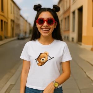 Tricou Ursulet Funny care a desfacut fermoare - Copii | Dama | Barbat - Img 2