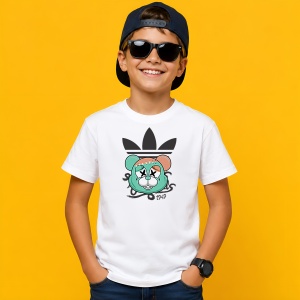 Tricou Ursulet Turcoaz Stil Underground Graffiti Urban Art 1949, din bumbac 100% Copii | Dama | Barbat - Img 2