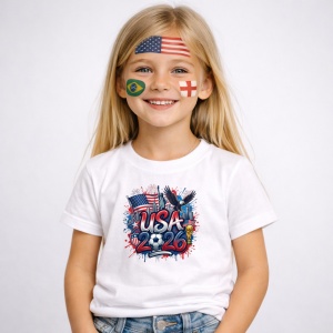 Tricou Usa World Cup 2026 Fifa, din bumbac 100%, tricou alb, Copii | Dama | Barbat