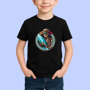 Tricou Vara Fara Sfarsit , Surfing in esenta Negru, Skeleton Summer Surf Beach Negru, Copii | Dama | Barbat