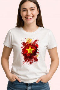 Tricou Vietnam Steag Splash Art, Copii | Dama | Barbat - Img 4
