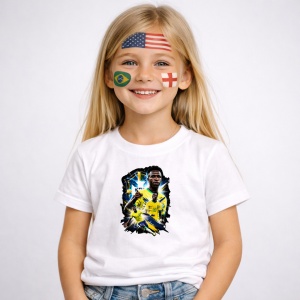 Tricou Vinicius Jr Brazil World Cup Fifa 2026 V3, din bumbac 100%, tricou alb, Copii | Dama | Barbat - Img 2