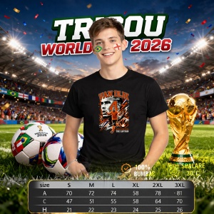 Tricou Virgil Van Dijk Netherlands World Cup Fifa 2026, din bumbac 100%, tricou negru, Copii | Dama | Barbat - Img 6