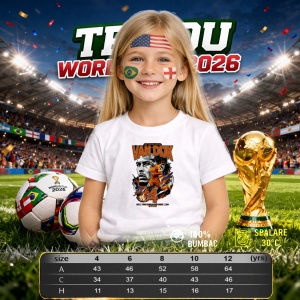 Tricou Virgil Van Dijk Netherlands World Cup Fifa 2026 V2, din bumbac 100%, tricou alb, Copii | Dama | Barbat - Img 4