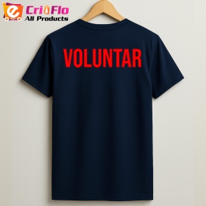 Tricou VOLUNTAR, Personalizat | Unisex Dama si Barbat, Albastru Inchis - Img 2