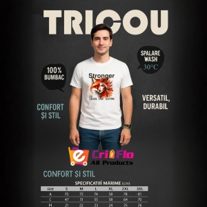 Tricou Vulpe si femeie puternica mesaj motivational stronger than the storm Copii | Dama | Barbat Barbat - Img 9
