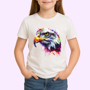 Tricou Vultur portret artistic cu privire intensa Copii | Dama | Barbat - Img 4