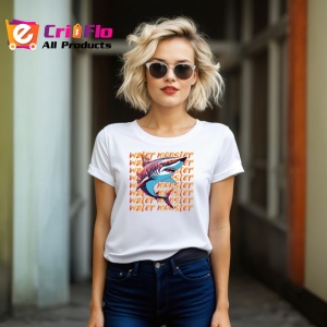 Tricou Water Monster Rechin Albastru Valuri, din bumbac 100% , tricou alb pentru Copii | Dama | Barbat - Img 7