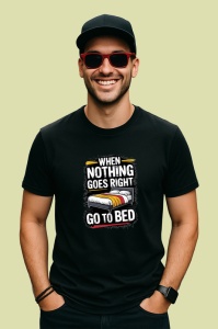 Tricou When Nothing Goes Right Go To Bed, Copii | Dama | Barbat, culoare negru - Img 2