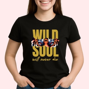 Tricou Wild Soul will never die Negru, Copii | Dama | Barbat - Img 3