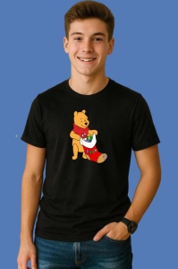 Tricou Winnie Cu Soseta Si Cadouri Craciun, din bumbac 100% Copii | Dama | Barbat - Img 2