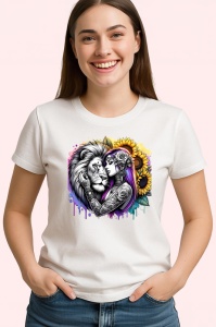 Tricou woman and lion ink passion, femeie si leu pasiune tatuata, Copii | Dama | Barbat