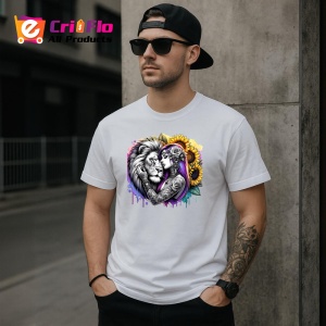 Tricou woman and lion ink passion, femeie si leu pasiune tatuata, Copii | Dama | Barbat - Img 4