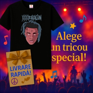 Tricou xxxtentacion desen digital, muzica Hip-Hop / Alternative Rap, Dama | Barbat | Copii, Culoare Negru - Img 11