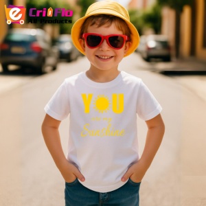Tricou You Are My Sunshine Soare Galben Design Cald, din bumbac 100% , tricou alb pentru Copii | Dama | Barbat - Img 4