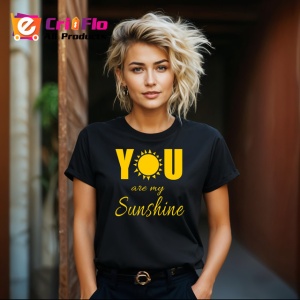 Tricou You Are My Sunshine Soare Galben Design Cald, din bumbac 100%, tricou negru Copii | Dama | Barbat - Img 8