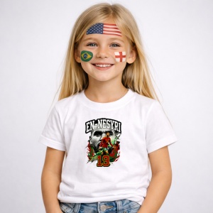Tricou Youssef En Nesyri Morocco World Cup Fifa 2026, din bumbac 100%, tricou alb, Copii | Dama | Barbat - Img 2