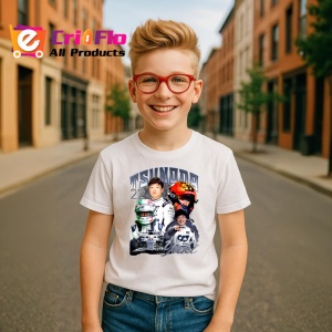 Tricou Yuki Tsunoda Poster Echipa Alfatouri Costum Alb Formula 1, Copii | Dama | Barbat - Img 6