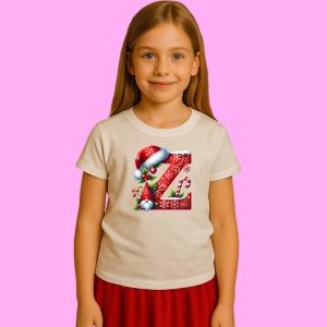 Tricou Z Litere Craciun Cu Spiridus Si Caciula Mos, din bumbac 100% Copii | Dama | Barbat - Img 2