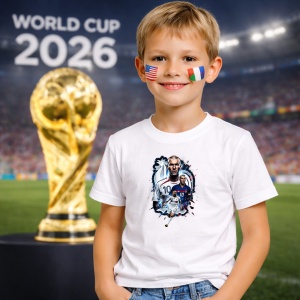 Tricou Zinedine Zidane France World Cup Fifa 2026 V2, din bumbac 100%, tricou alb, Copii | Dama | Barbat - Img 5