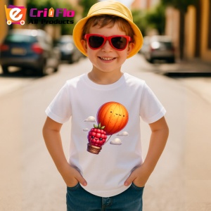 Tricou Zmeura amuzanta de vara cu balon cu aer, Fructe, Copii | Dama - Img 3