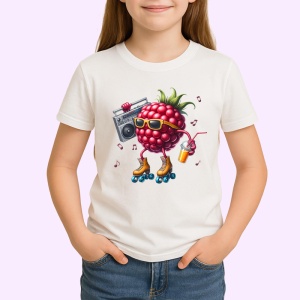 Tricou Zmeura amuzanta de vara party pe role, Fructe, Copii | Dama