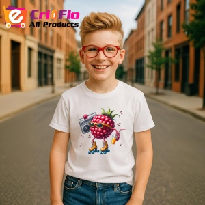 Tricou Zmeura amuzanta de vara party pe role, Fructe, Copii | Dama - Img 5
