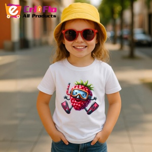 Tricou Zmeura amuzanta de vara scafandru, Fructe, Copii | Dama - Img 4