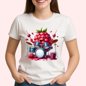 Tricou Zmeura amuzanta de vara tobosar, Fructe, Copii | Dama - Img 2