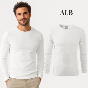 Bluză Bărbați Malfini FIT-T LS 119, 100% Bumbac, Mâneci Lungi, Slim Fit, 160 g/m², Guler Rotund - Img 12
