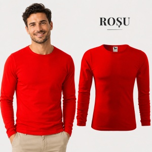 Bluză Bărbați Malfini FIT-T LS 119, 100% Bumbac, Mâneci Lungi, Slim Fit, 160 g/m², Guler Rotund - Img 22