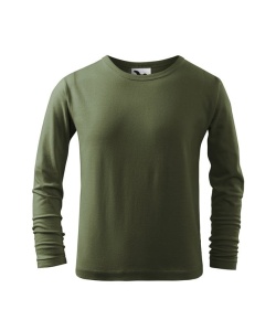 Bluza pentru copii cu maneca lunga de culoare khaki