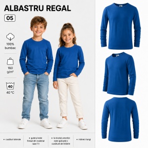 Bluză copii cu mânecă lungă FIT-T LS 121 – 100% bumbac, fete și băieți - Img 11