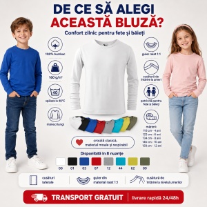 Bluză Copii Simplă pentru Școală - Img 2