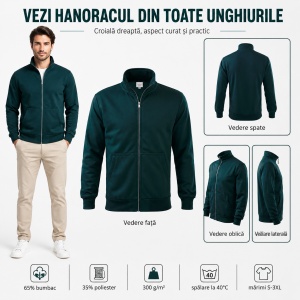 Bluză cu Fermoar Tip Hanorac Bărbați Malfini 407 Adventure – 300 g/m² - Img 10