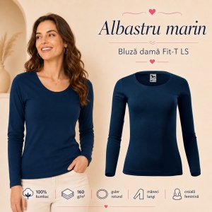 Bluză Damă cu Mânecă Lungă, 100% Bumbac, 169 Fit-T LS, slim fit cambrat – 14 Culori, XS–3XL - Img 21